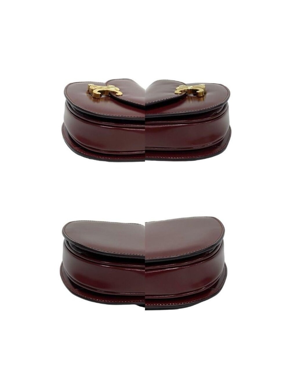 ★SOLD★ Celine Almost Box Mini Besace Triomphe Logo Calf Leather 2-Way Shoulder - Picture 6 of 8